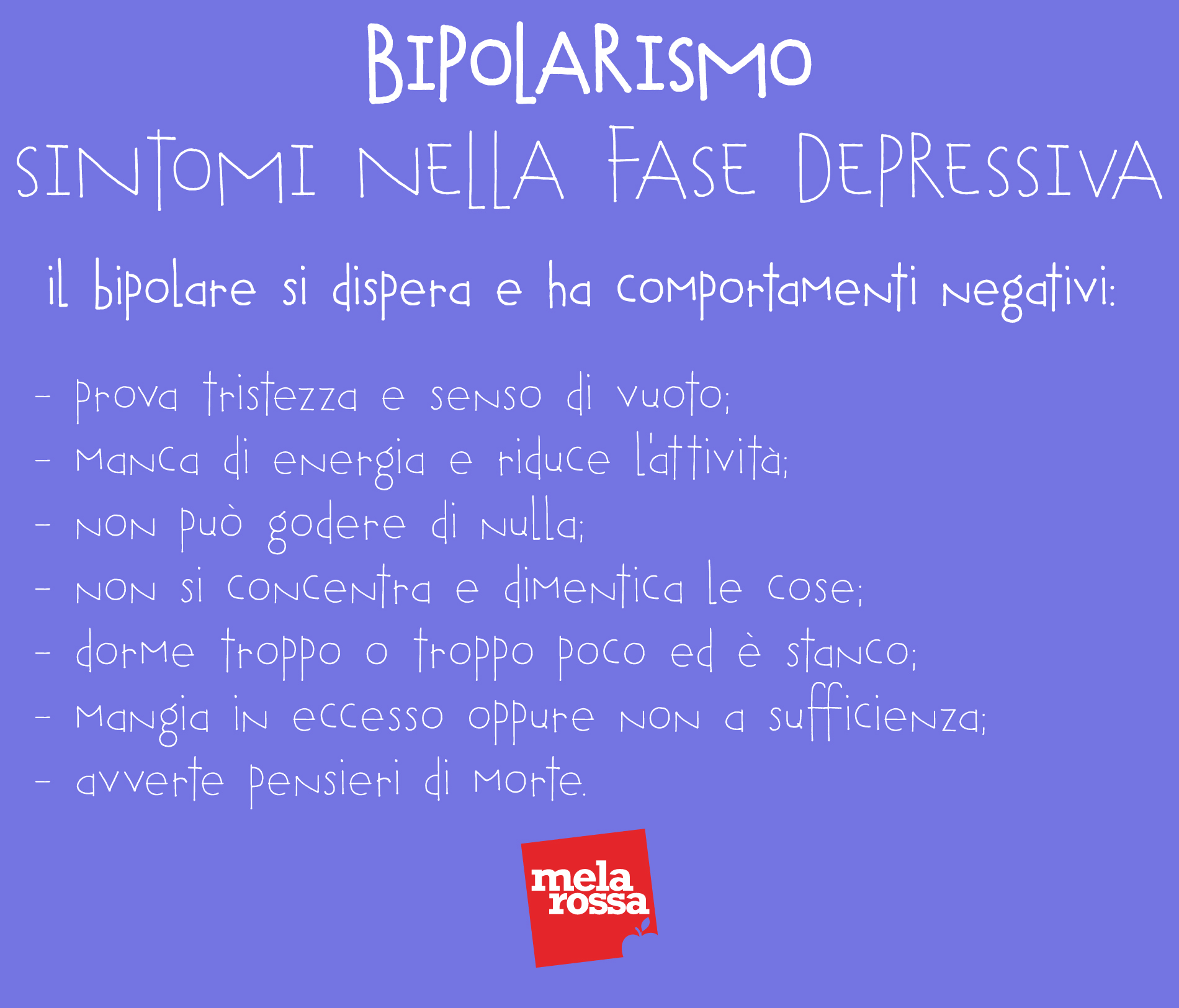 disturbo bipolare: sintomi nella fase depressiva