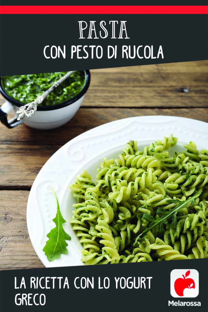 Pasta con pesto di rucola la ricetta con lo yogurt greco Melarossa
