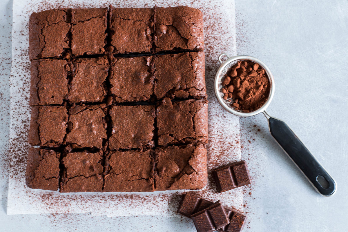 Brownies senza burro con cioccolato fondente