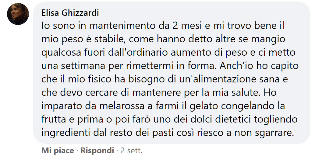 dieta di mantenimento melarossa elisa ghizzardi