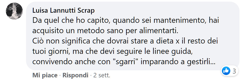 dieta di mantenimento melarossa Luisa Lannutti