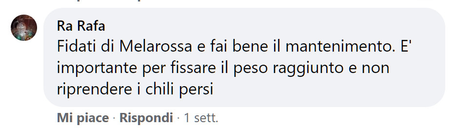 dieta di mantenimento melarossa ra rafa