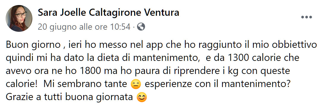 dieta di mantenimento melarossa sara joelle