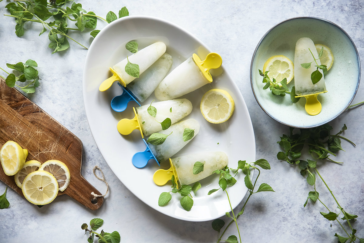 ghiaccioli fatti in casa limone e menta