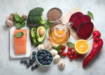 Anti cancer Food. Foods That Could Lower Your Risk of Cancer. Top view, flat lay
