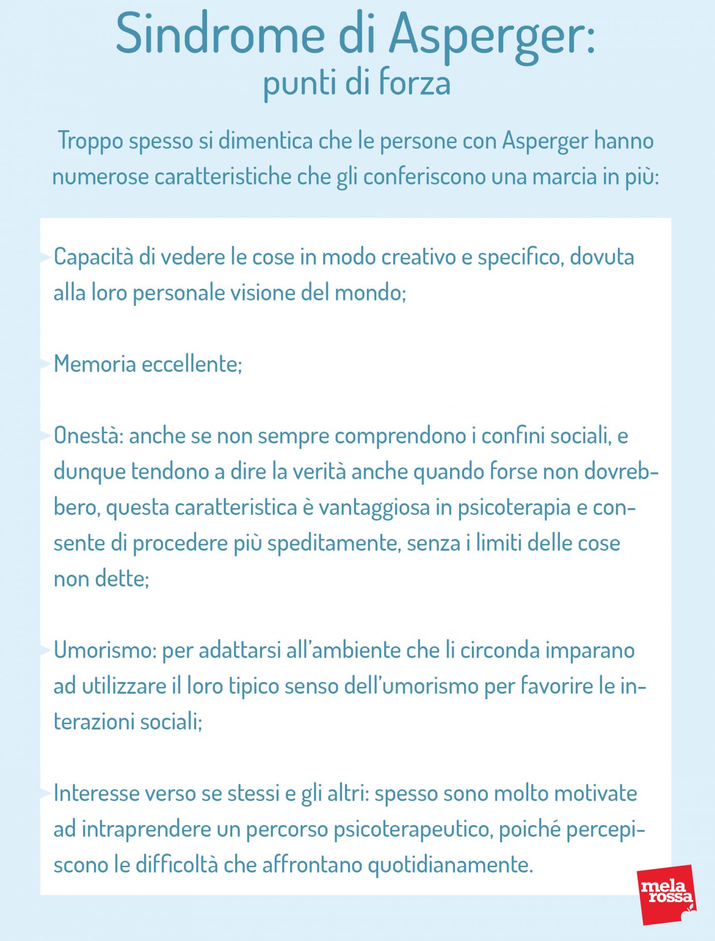 sindrome di Asperger: punti di forza