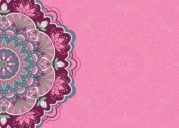 un mandala su sfondo rosa