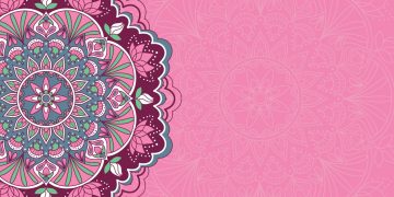 un mandala su sfondo rosa