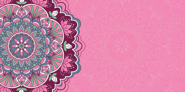 un mandala su sfondo rosa