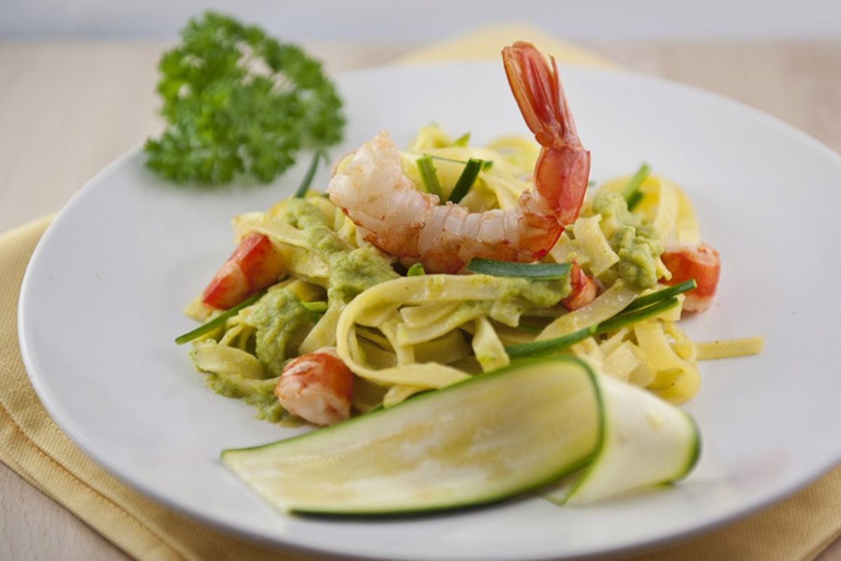 tagliatelle gamberi e zucchine