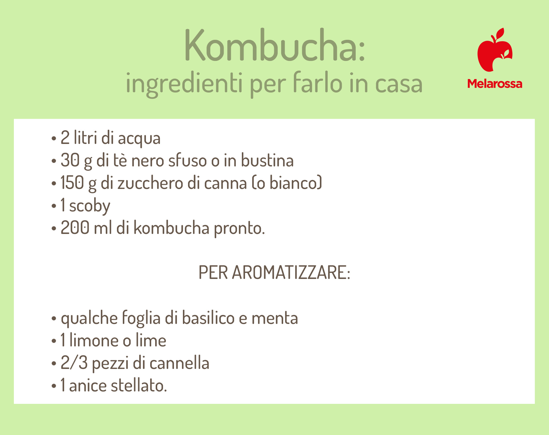 kombucha: ingredienti