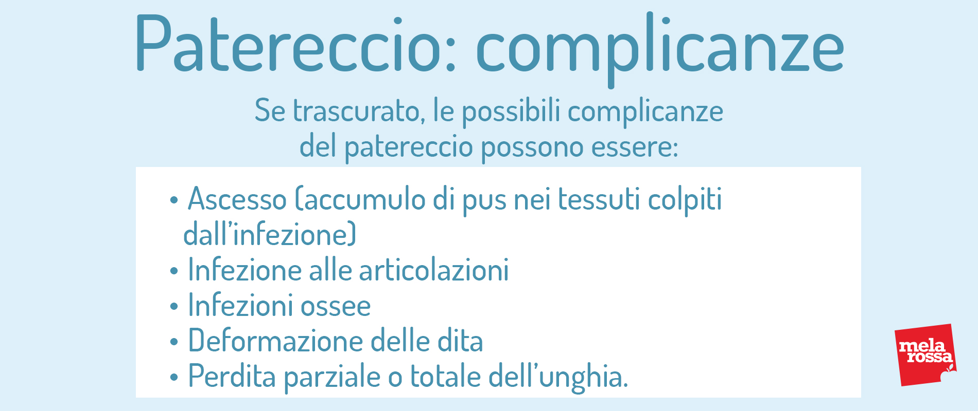 patereccio: complicanze