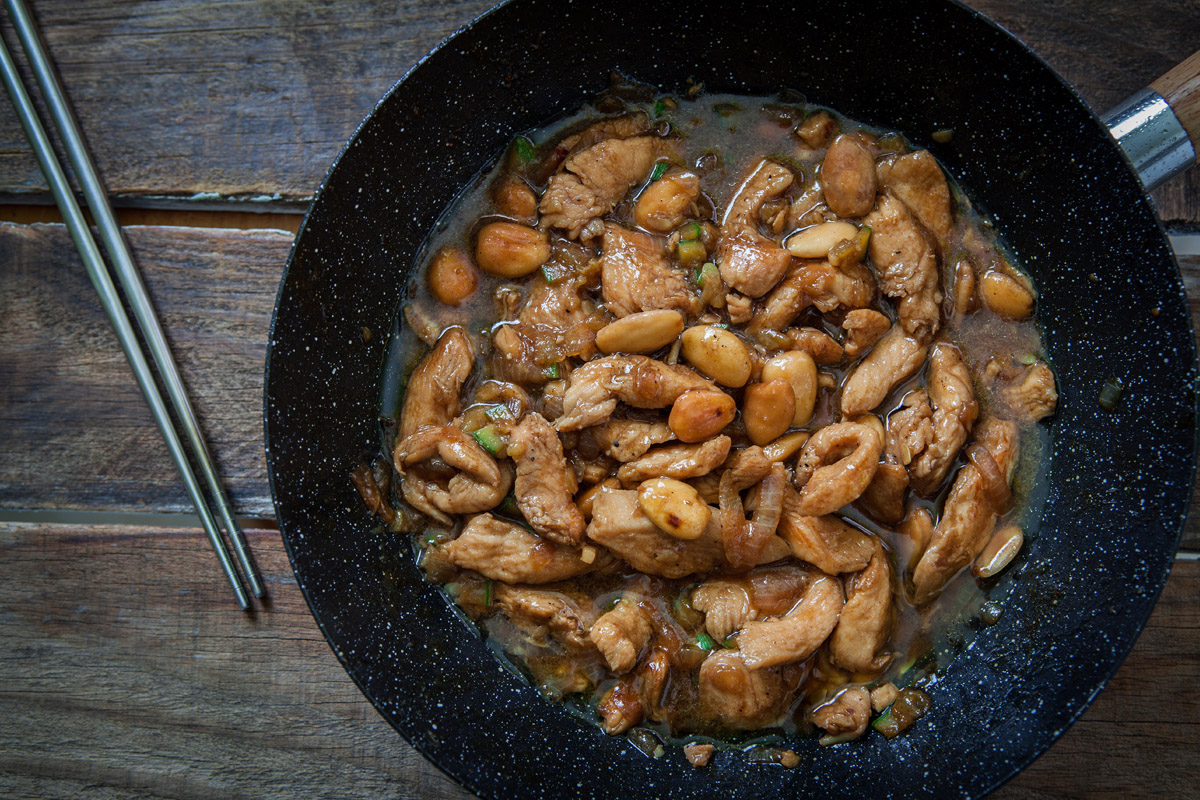 pollo alle mandorle con verdure