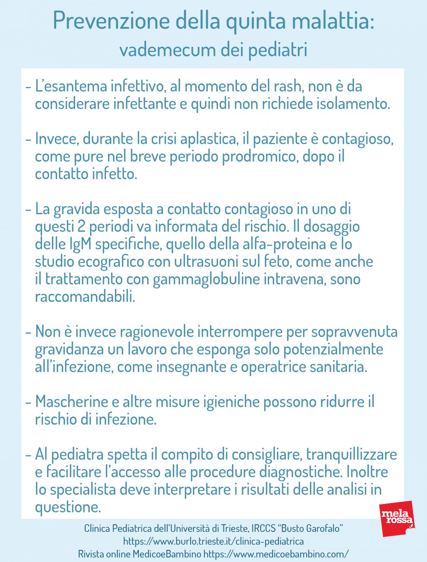 Quinta malattia: prevenzione