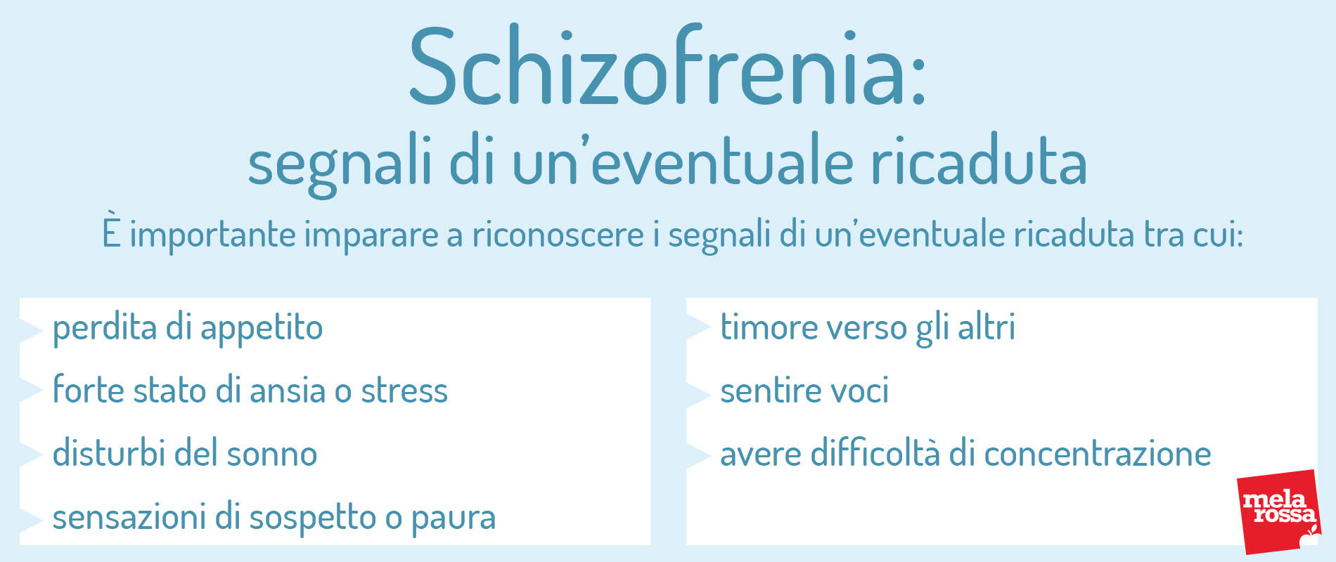 Schizofrenia: segnali ricaduta 