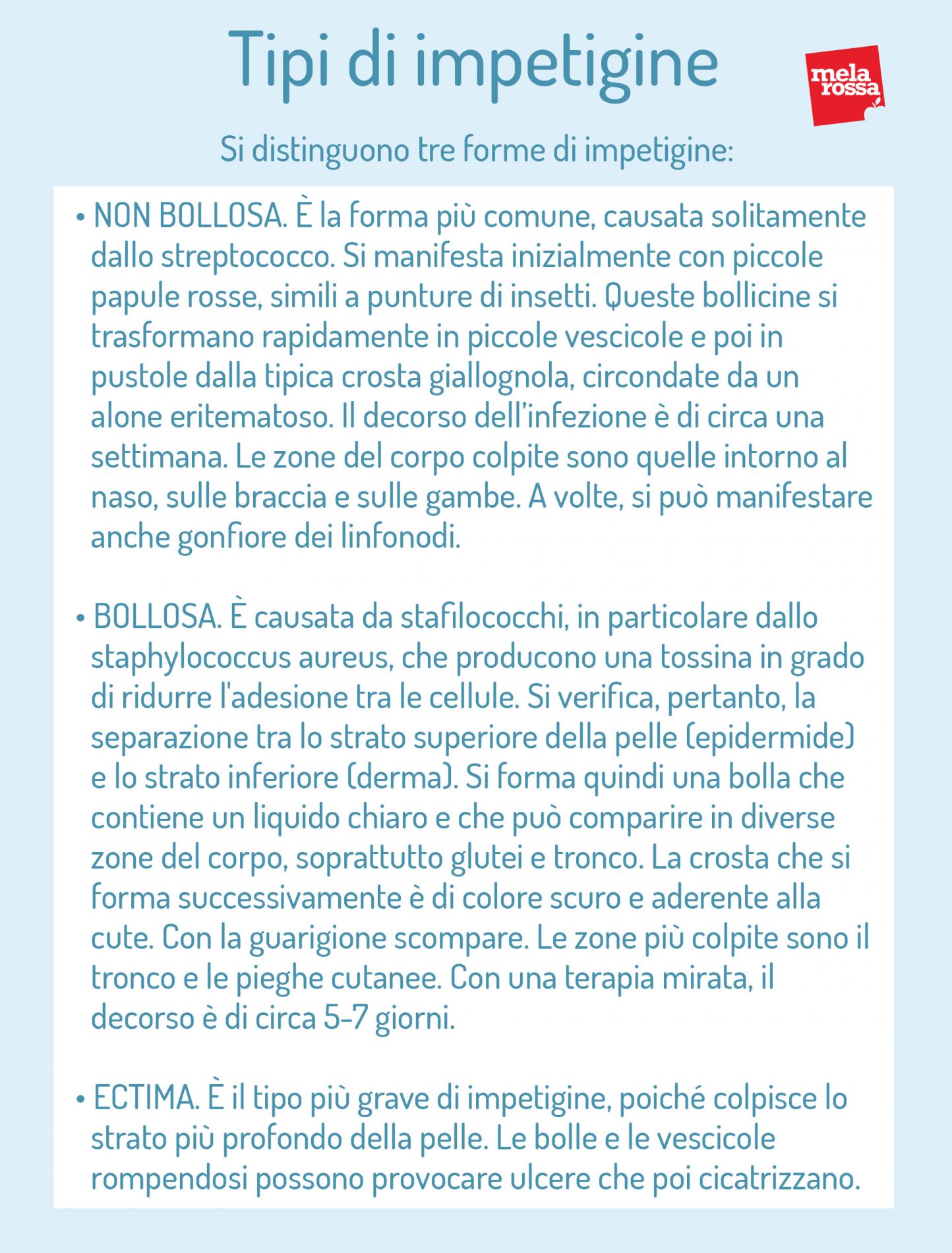 Impetigine: cos'è, cause, sintomi e cure - Melarossa