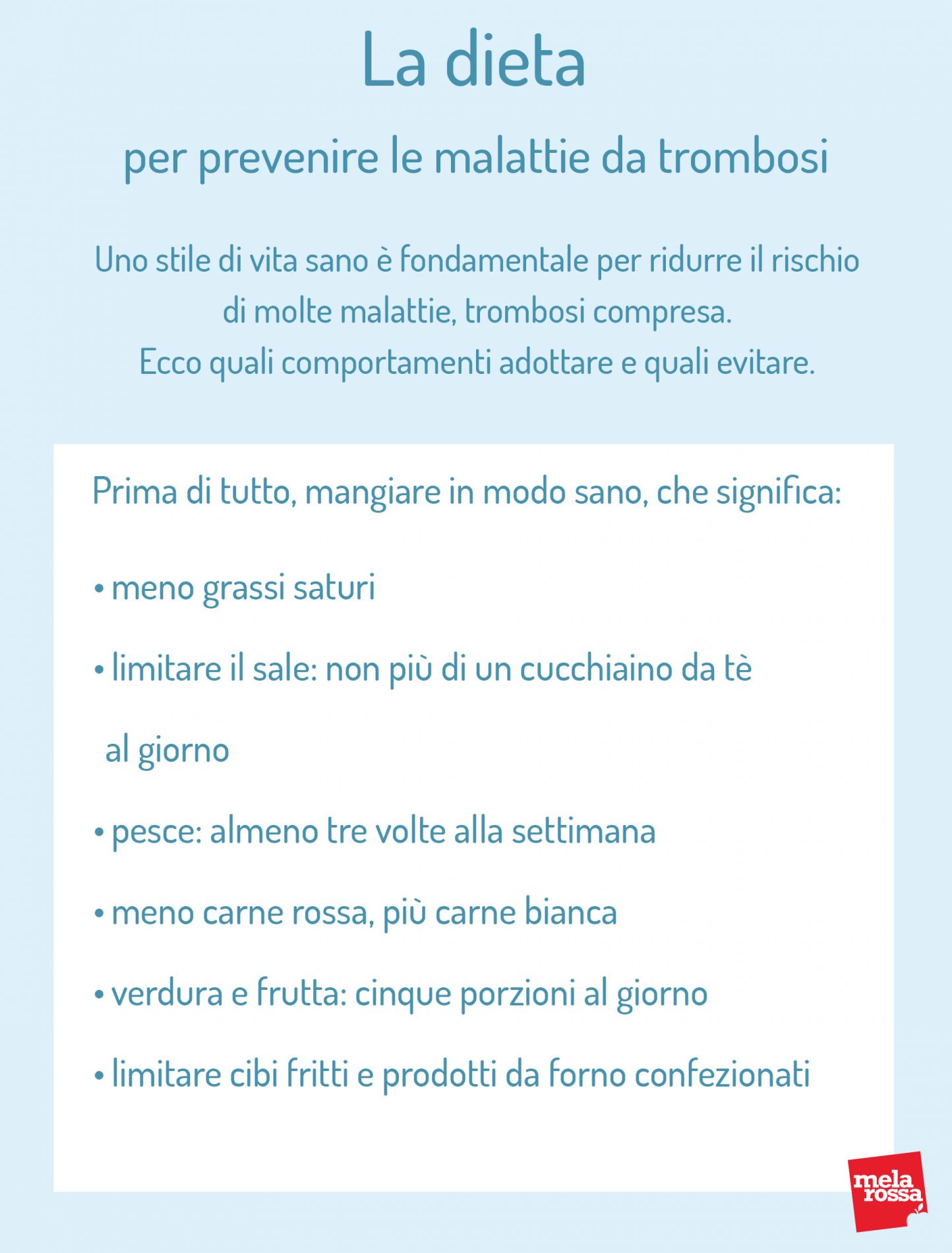 dieta per prevenire malattie da trombosi 