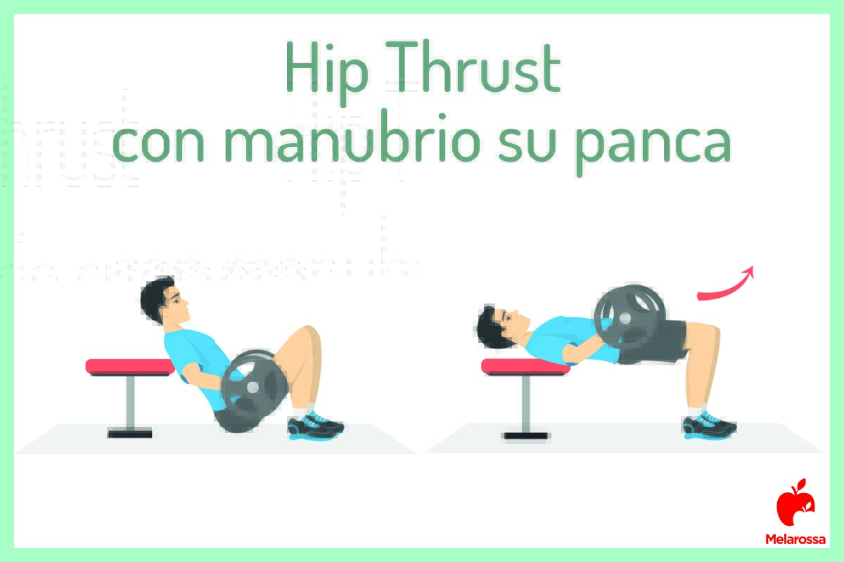 hip thrust: manubrio e panca 