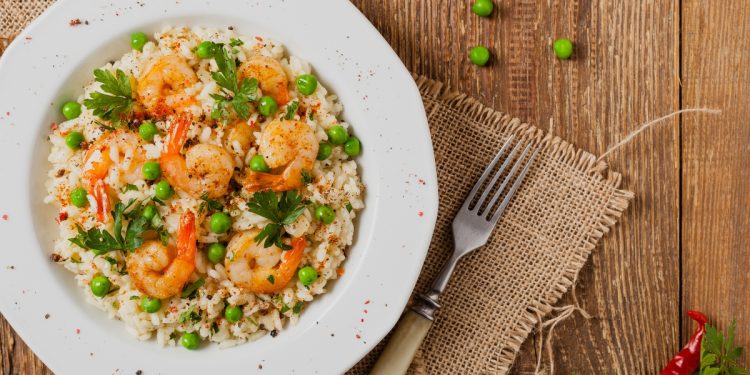 risotto con gamberi