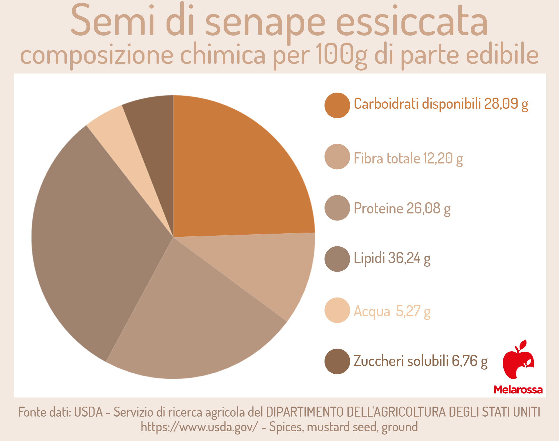 semi di senape: composizione chimica