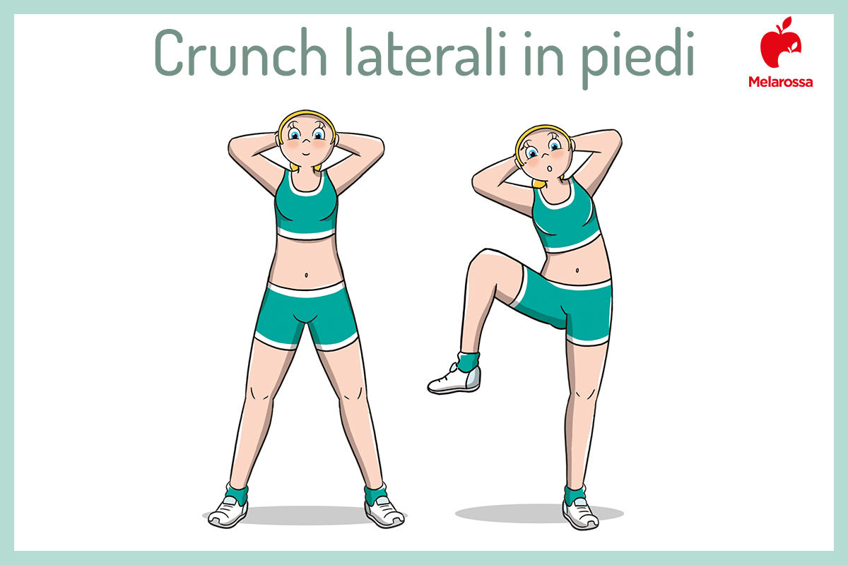 crunch laterali in piedi 