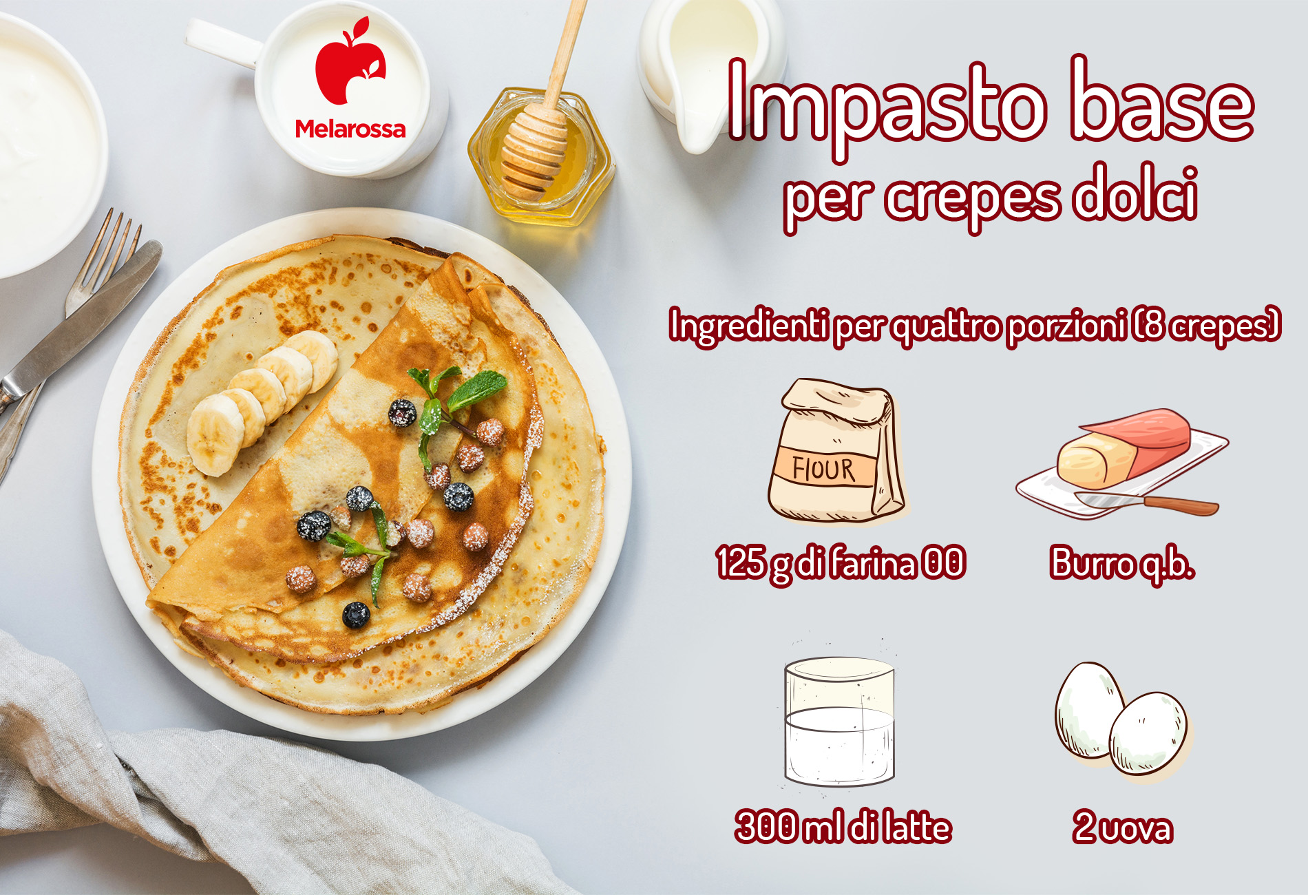 impasto base crepes dolci