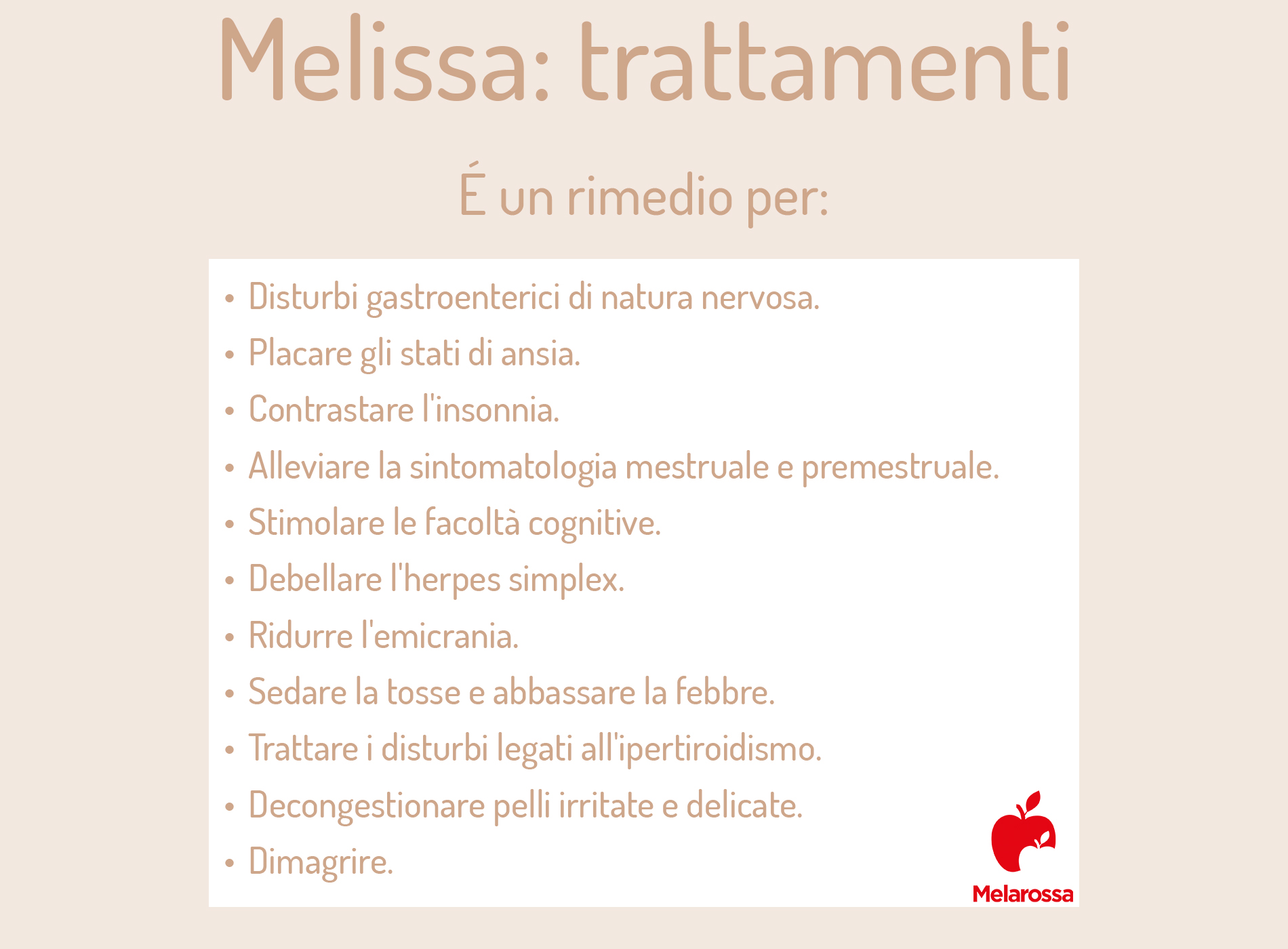 Cosa curare con la melissa