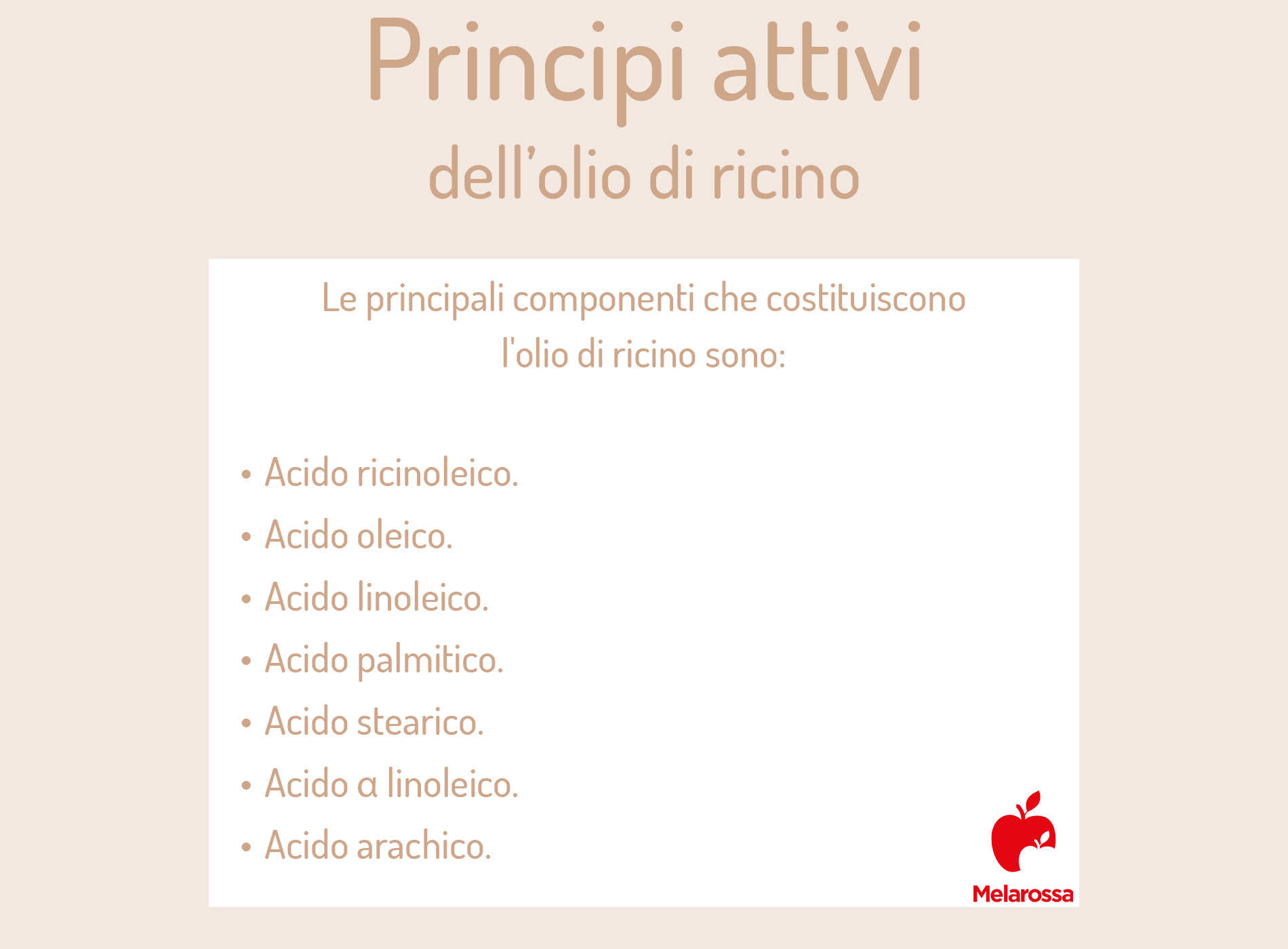 olio di ricino: principi attivi