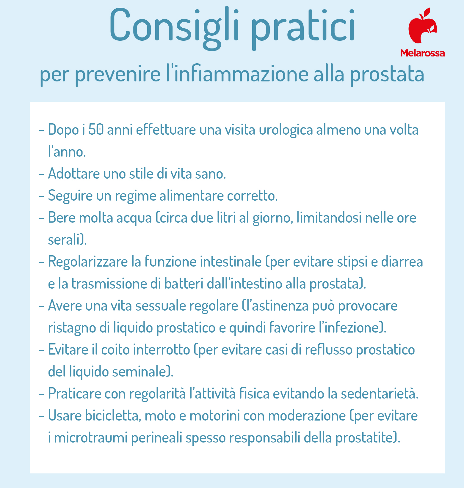 prostatite; prevenzione 