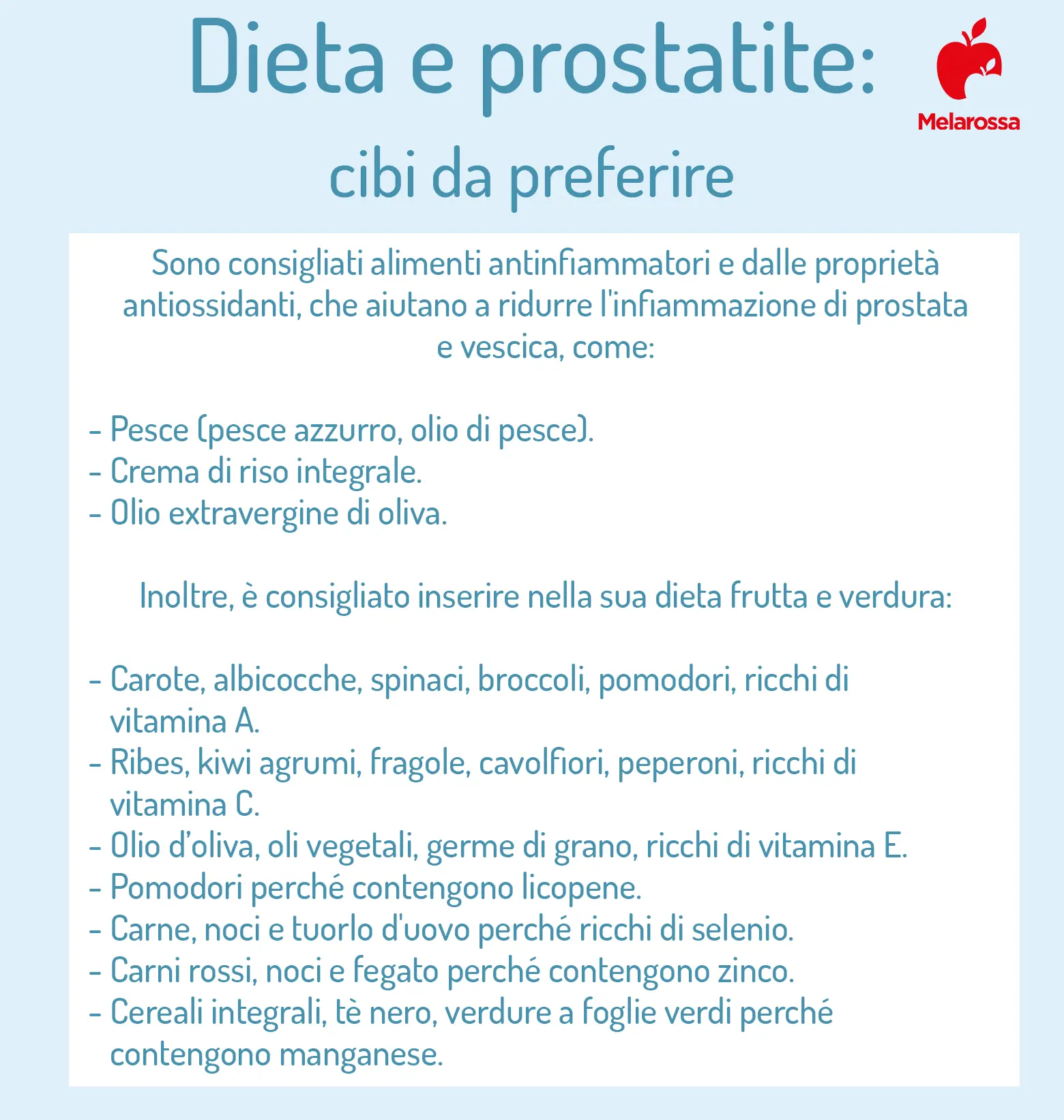 prostatite cronica dieta alimentare simptome de prostatită la vârsta de 30 de ani