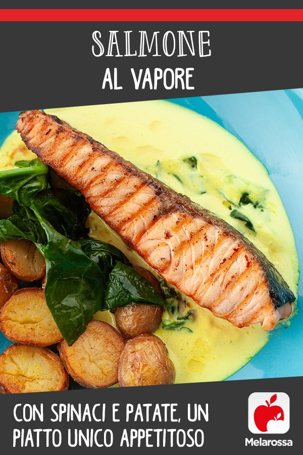 salmone vapore spinaci patate