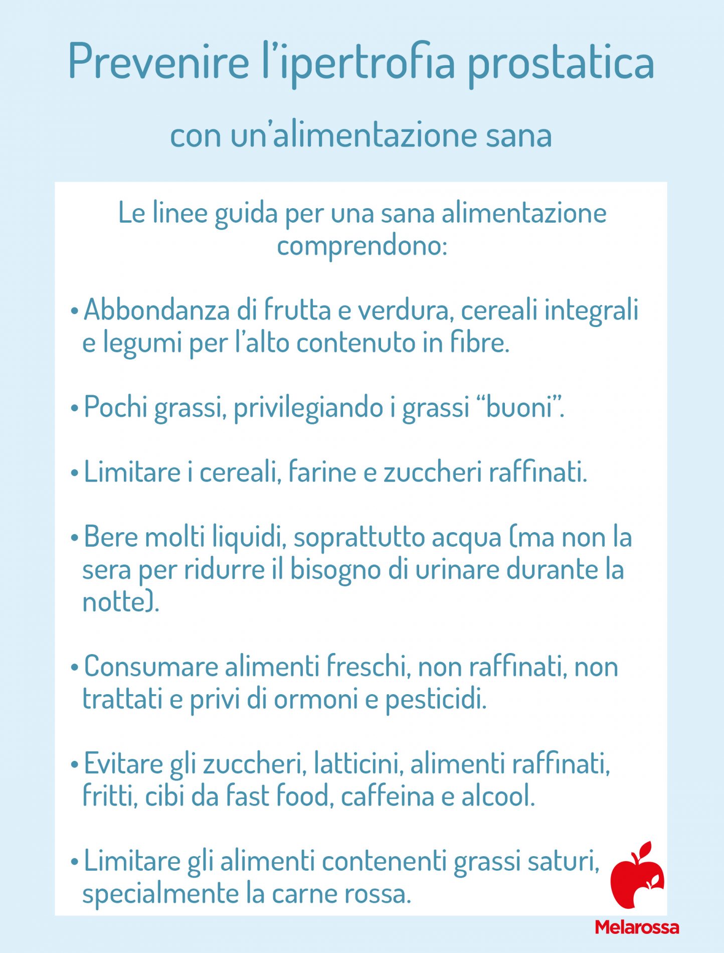 ipertrofia prostatica: alimentazione