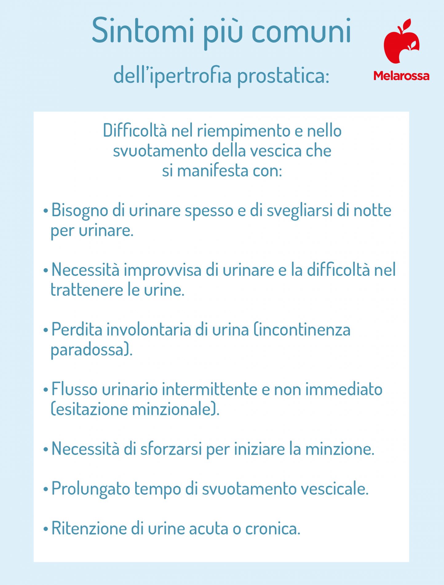 ipertrofia prostatica: sintomi