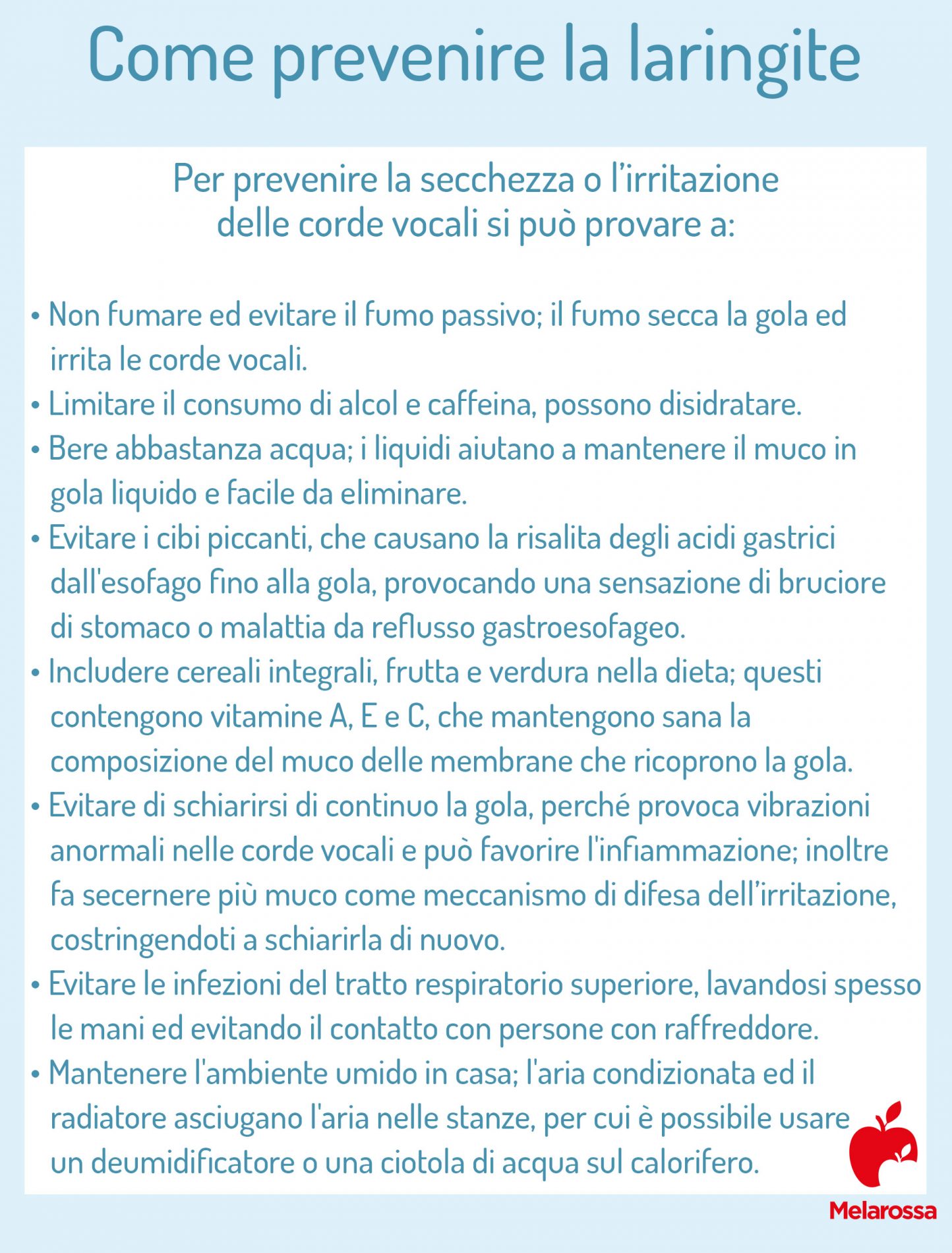 come prevenire la laringite