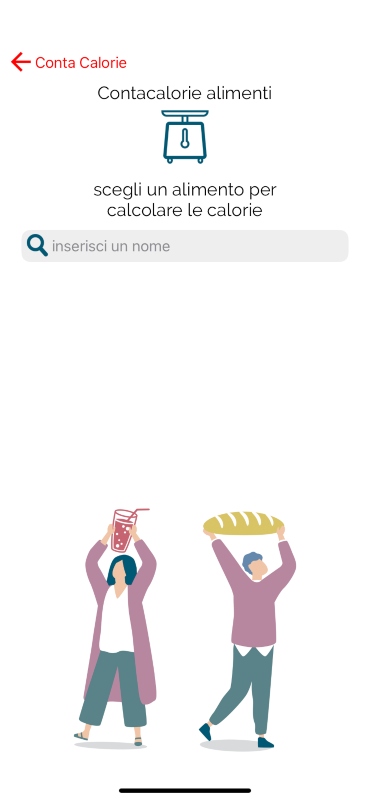 App Melarossa: conta calorie alimenti.