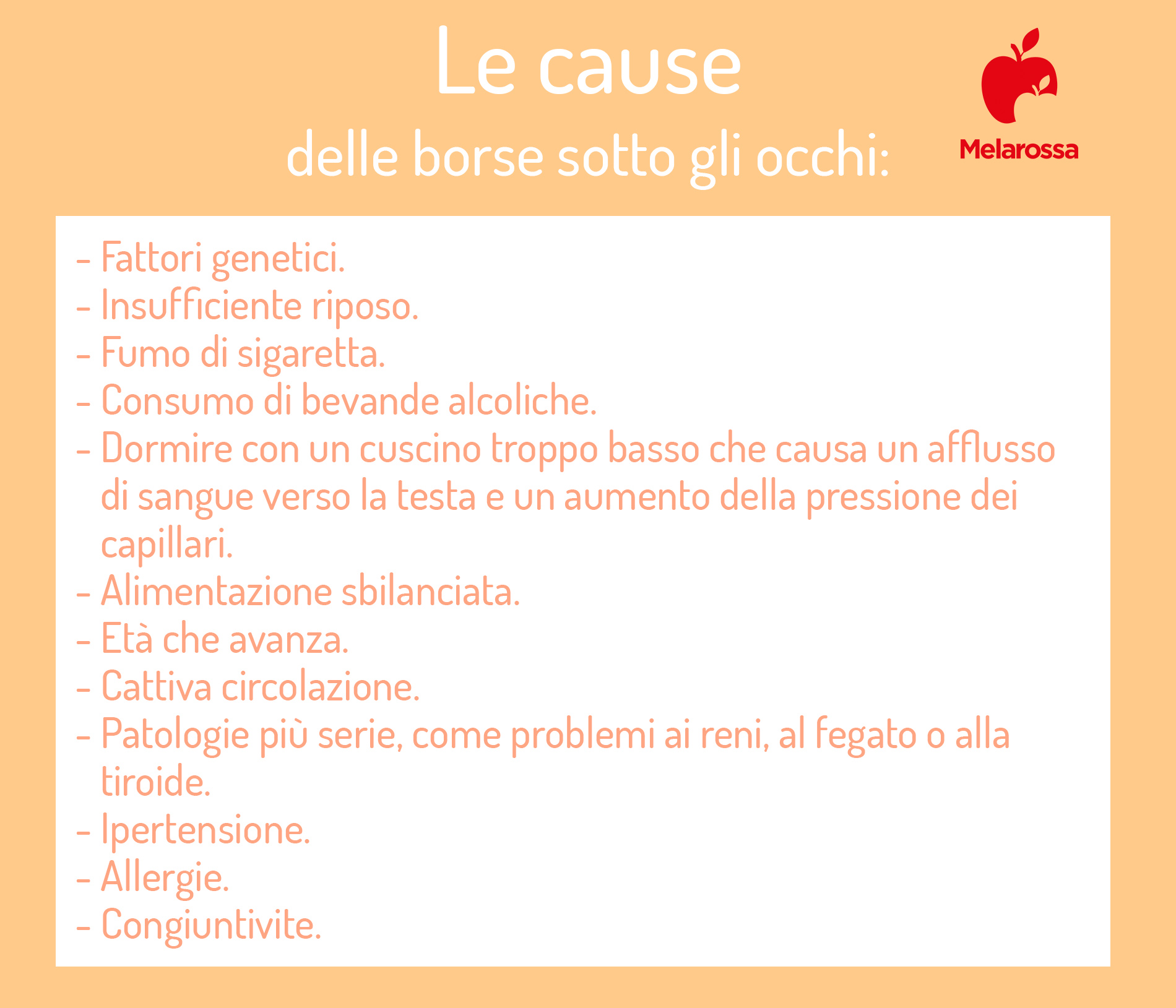 Cause delle borse sotto gli occhi