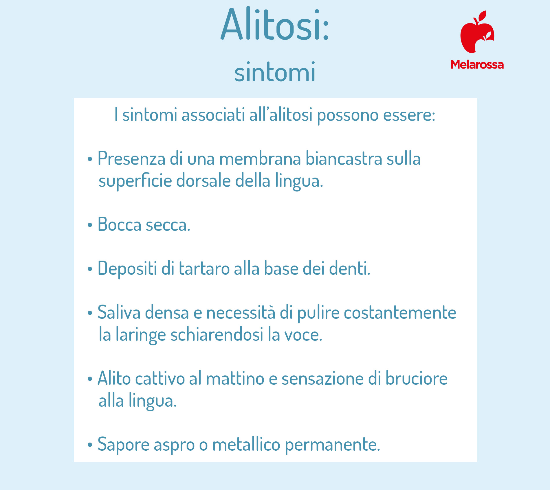 sintomi associati all'alitosi