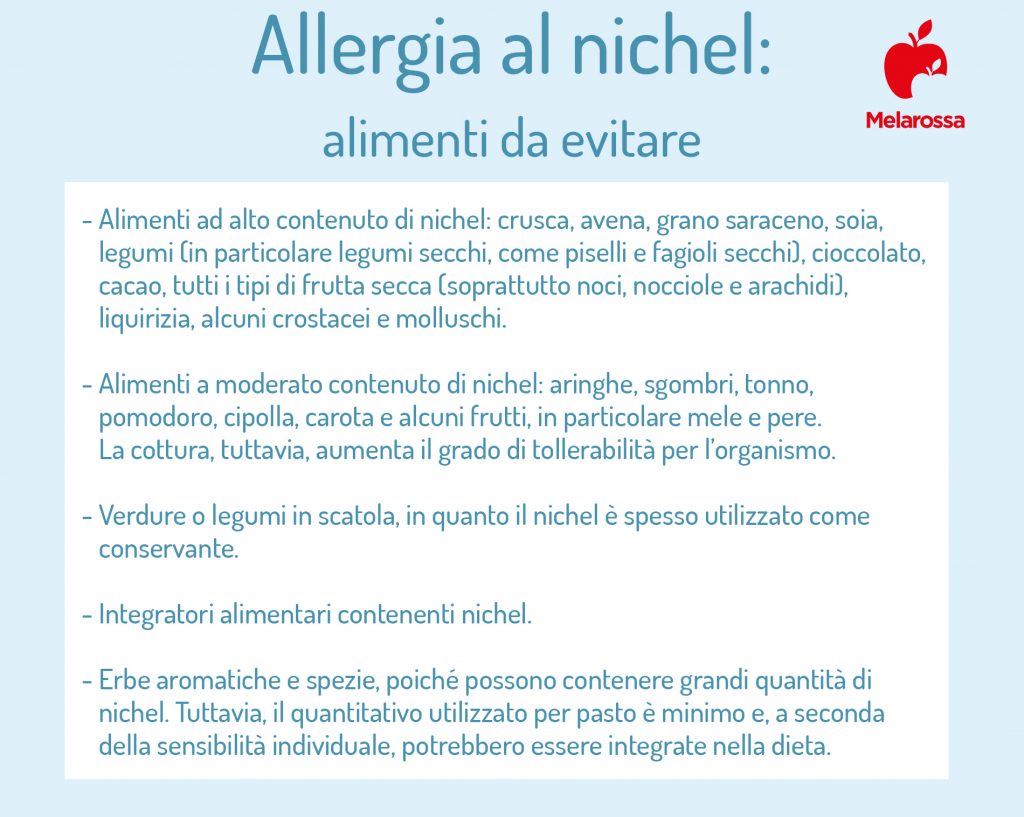 allergia al nichel: alimenti da evitare