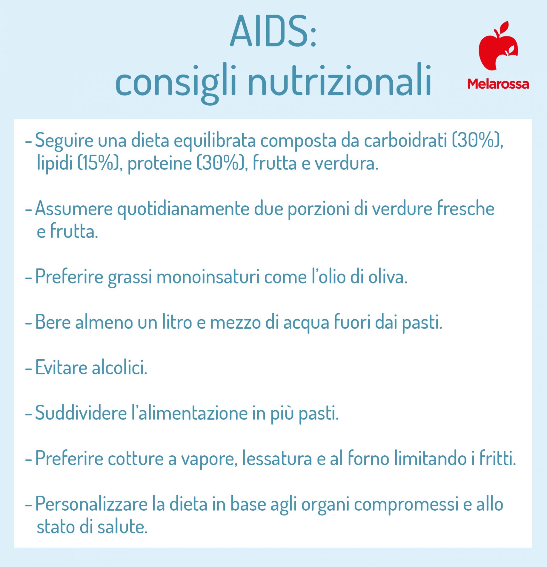 AIDS: consigli nutrizionali 