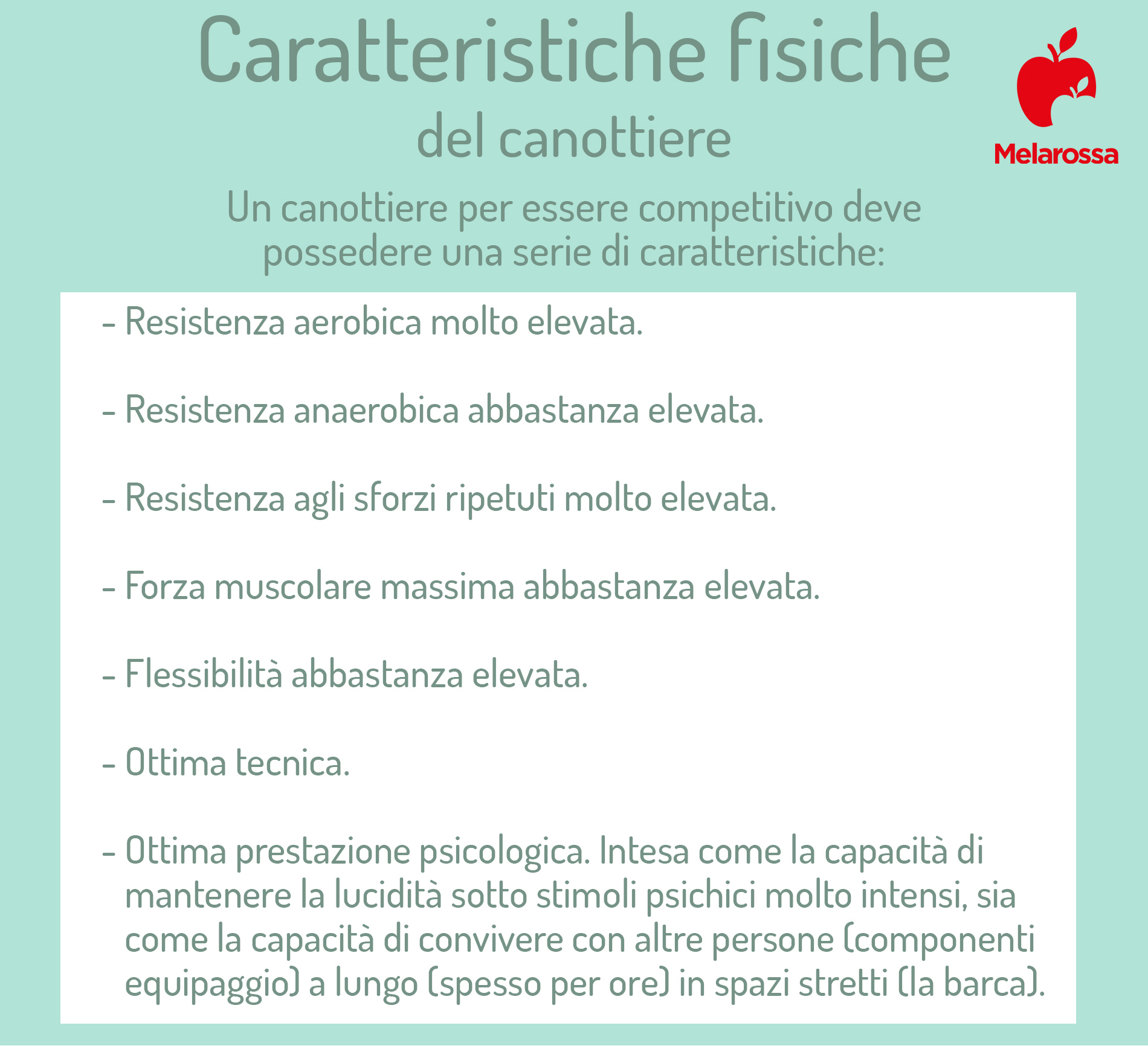 canottaggio: caratteristiche fisiche