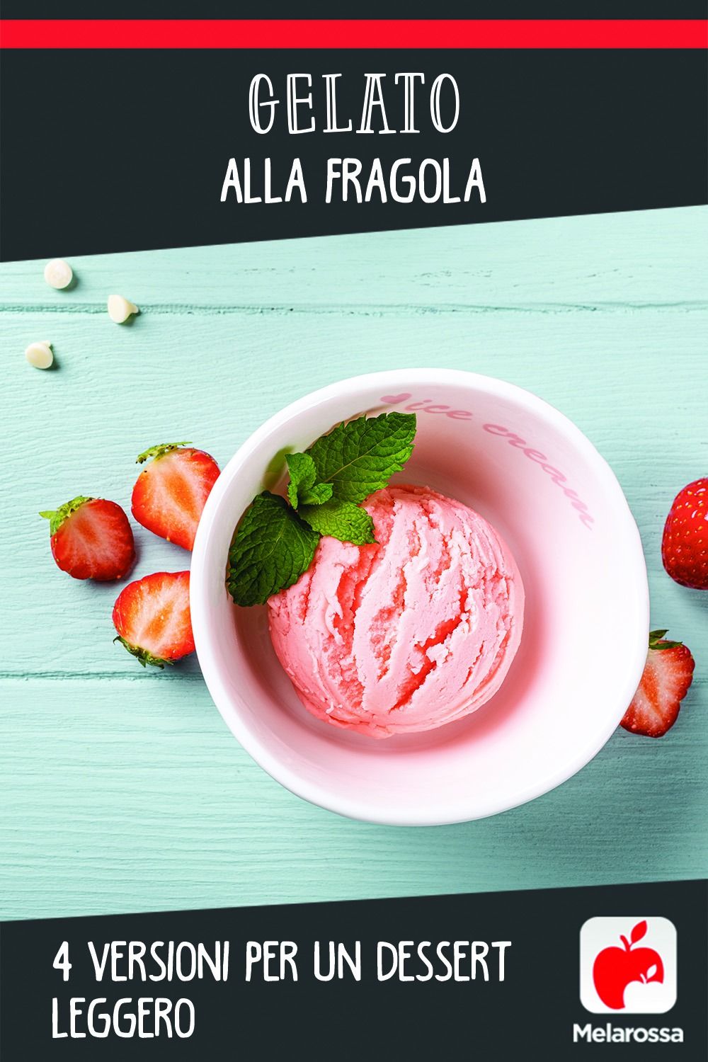 gelato alla fragola con gelatiera