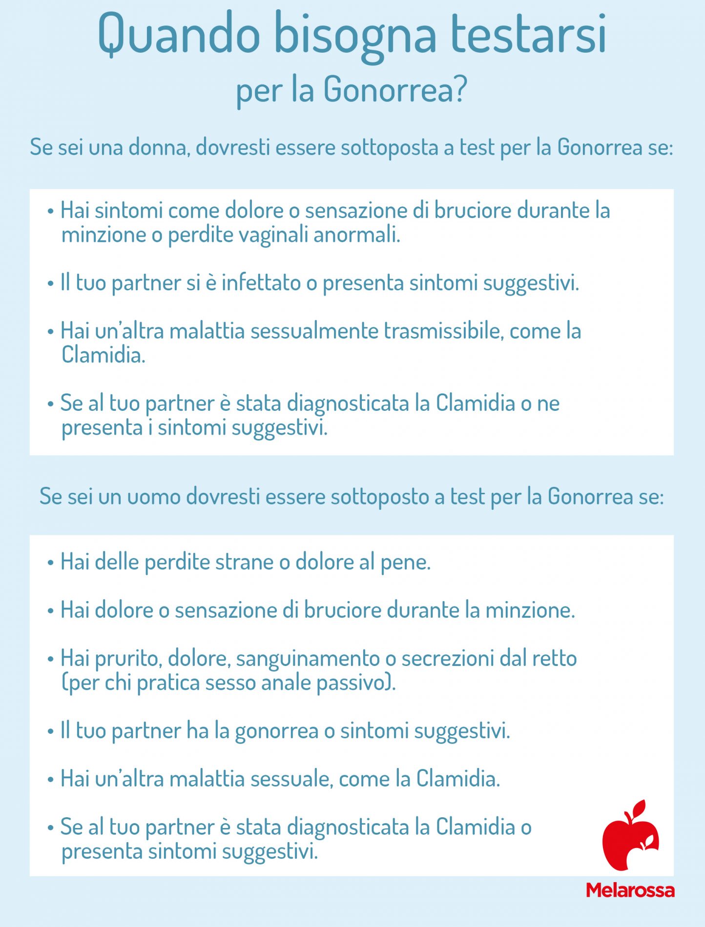 gonorrea: test quando farlo