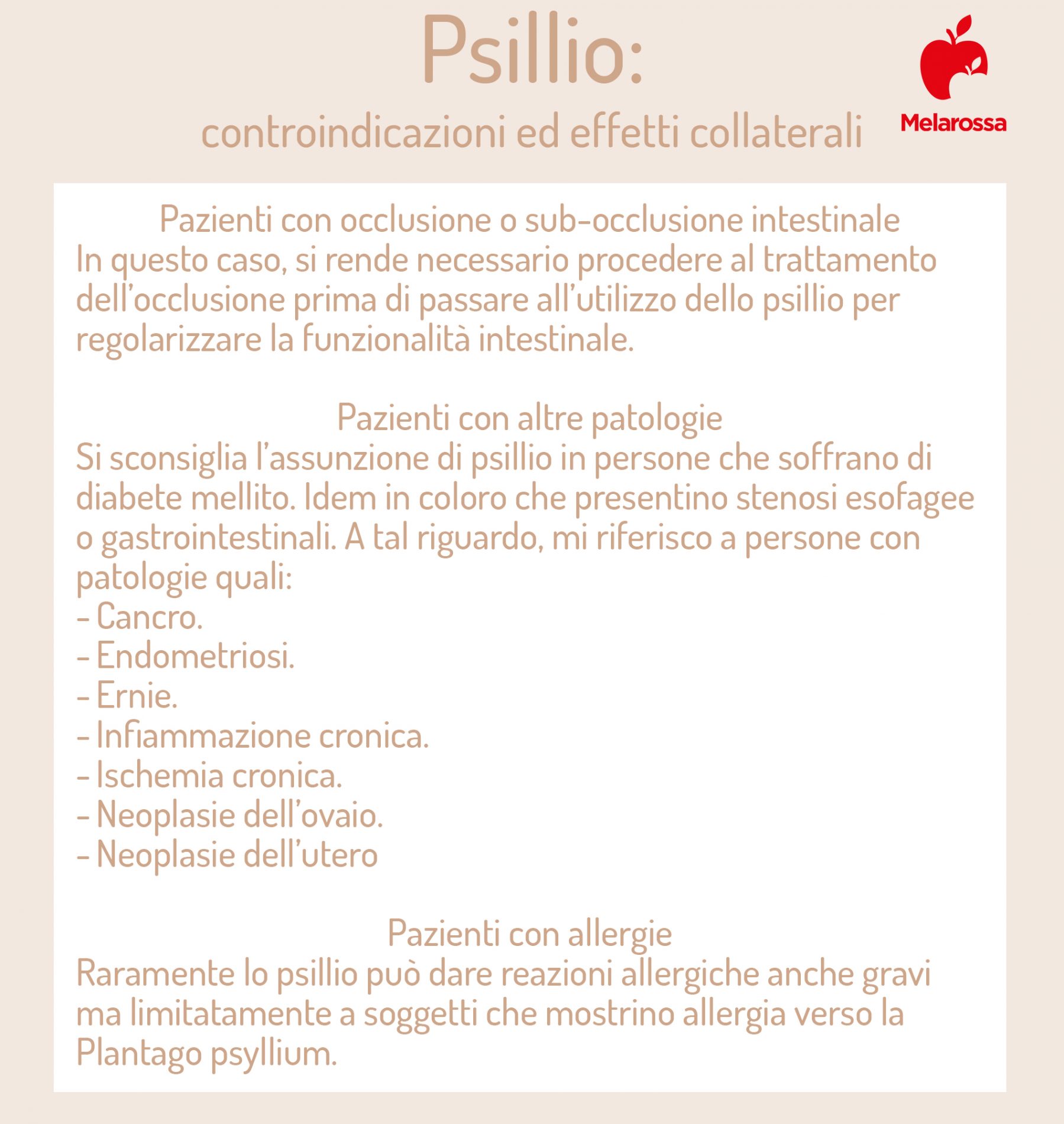 psillio: controindicazioni
