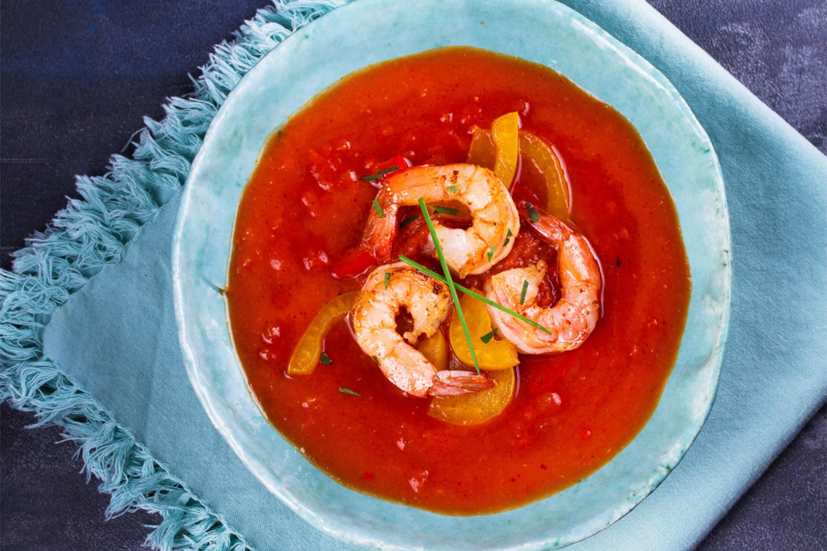  gazpacho con gamberi