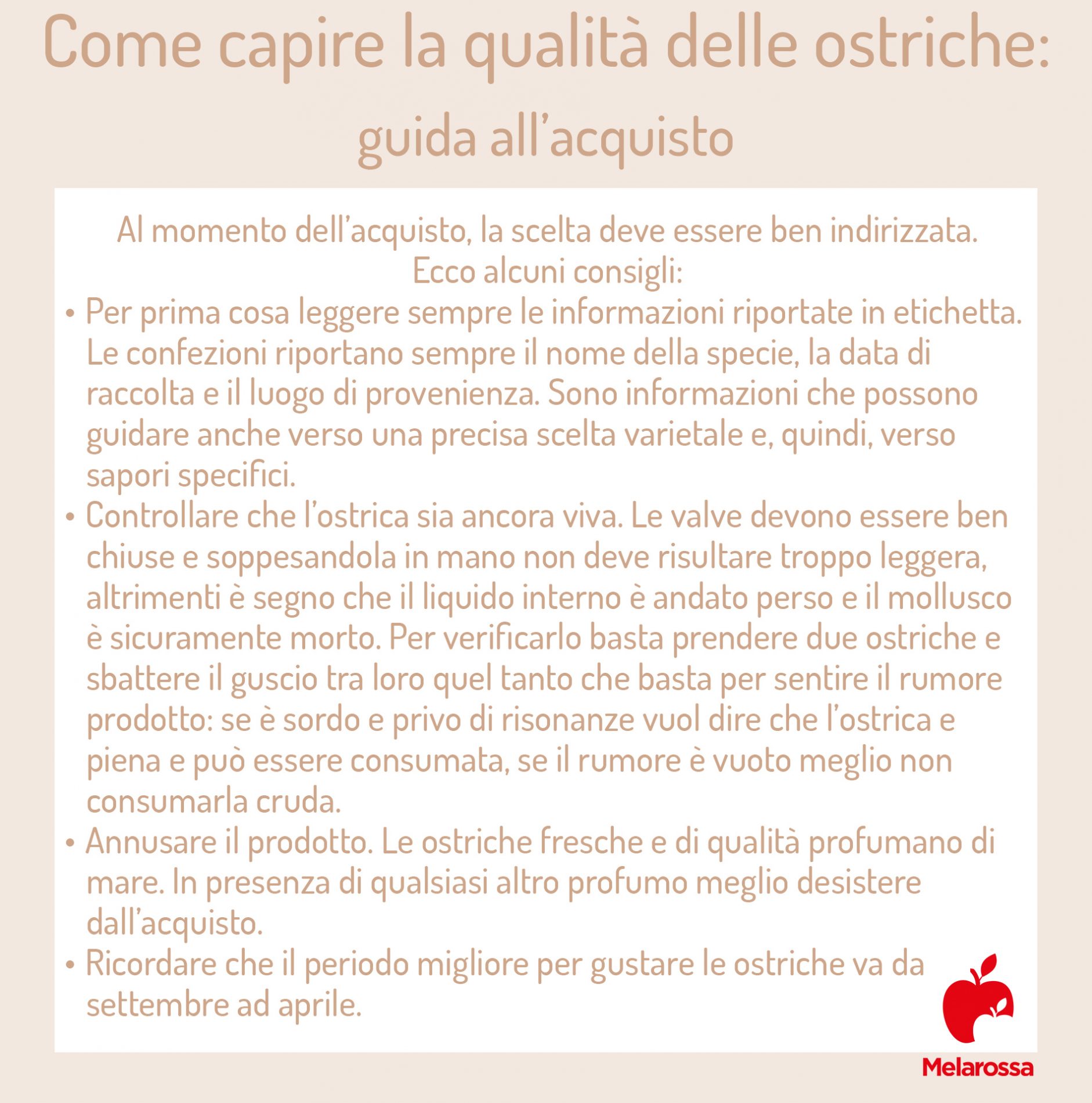 ostriche: guida all'acquisto