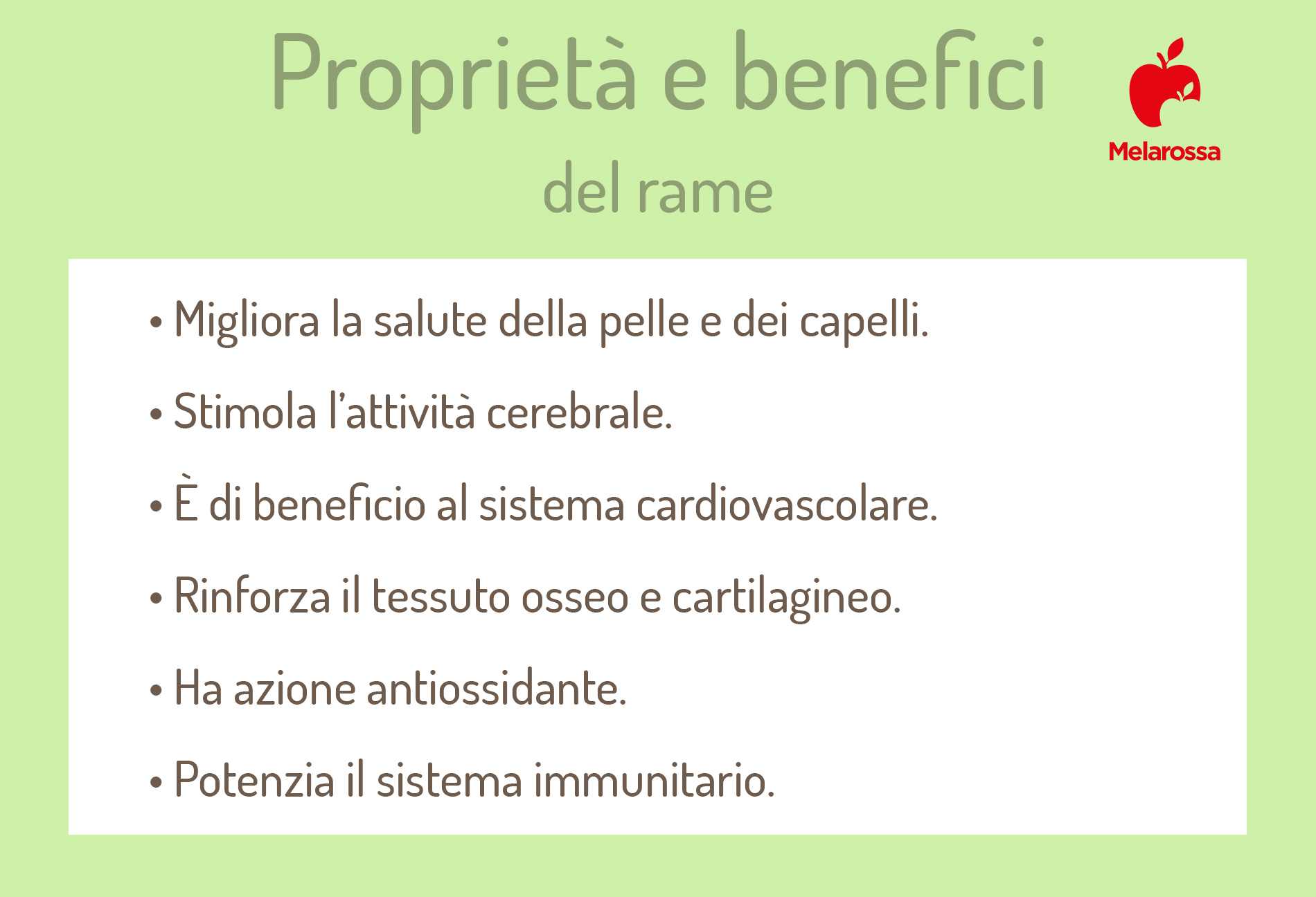 rame: proprietà e benefici