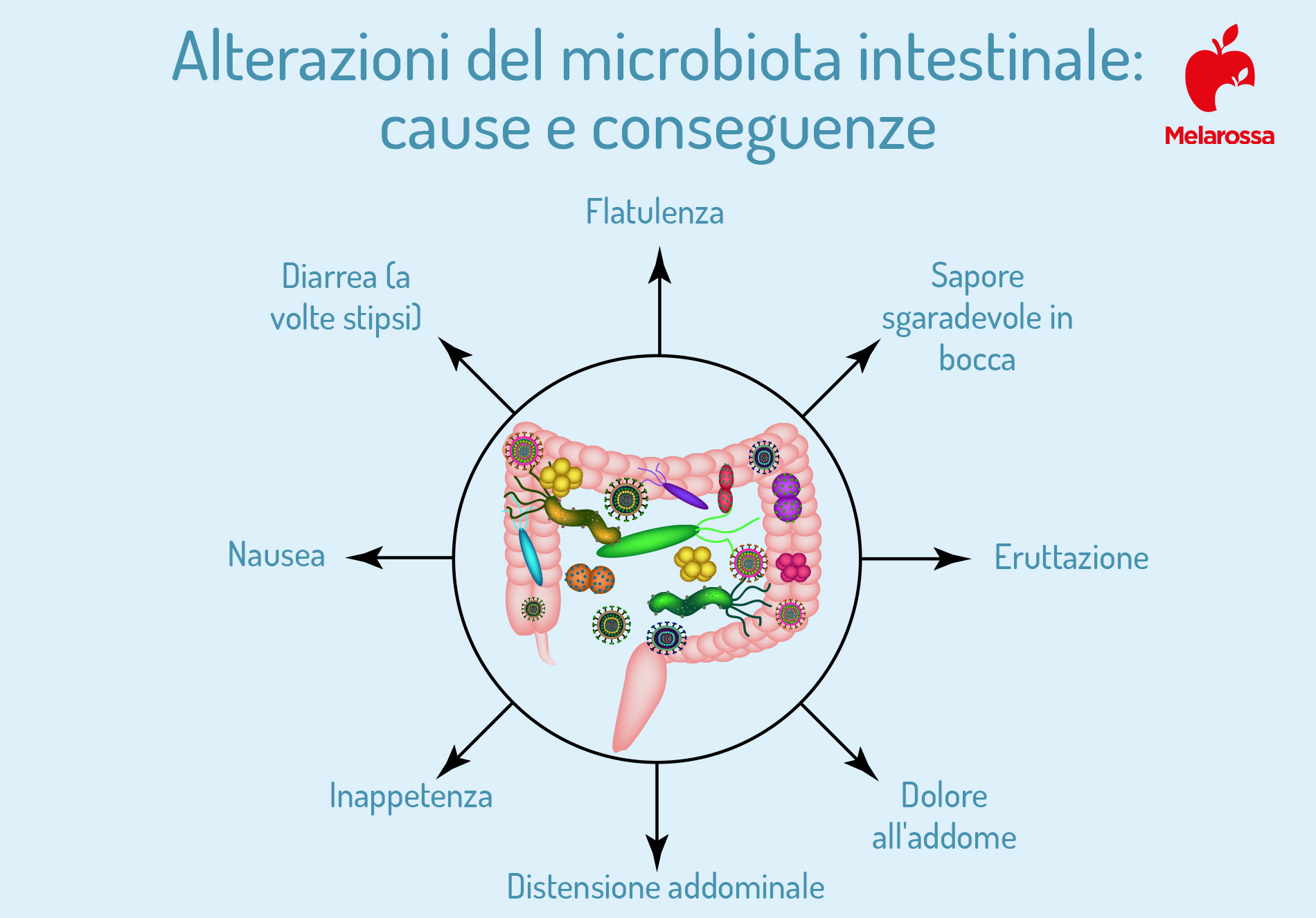 microbiota intestinale: cause e conseguenze