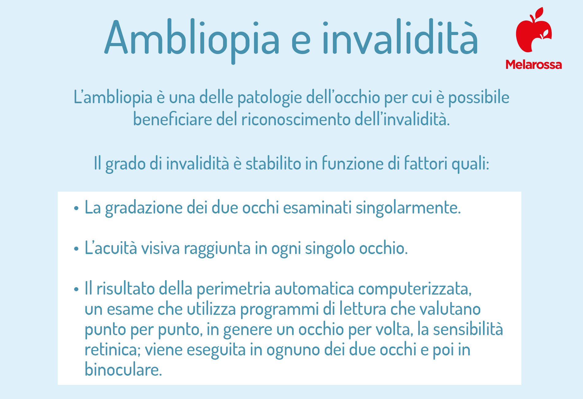 ambliopia: invalidità 