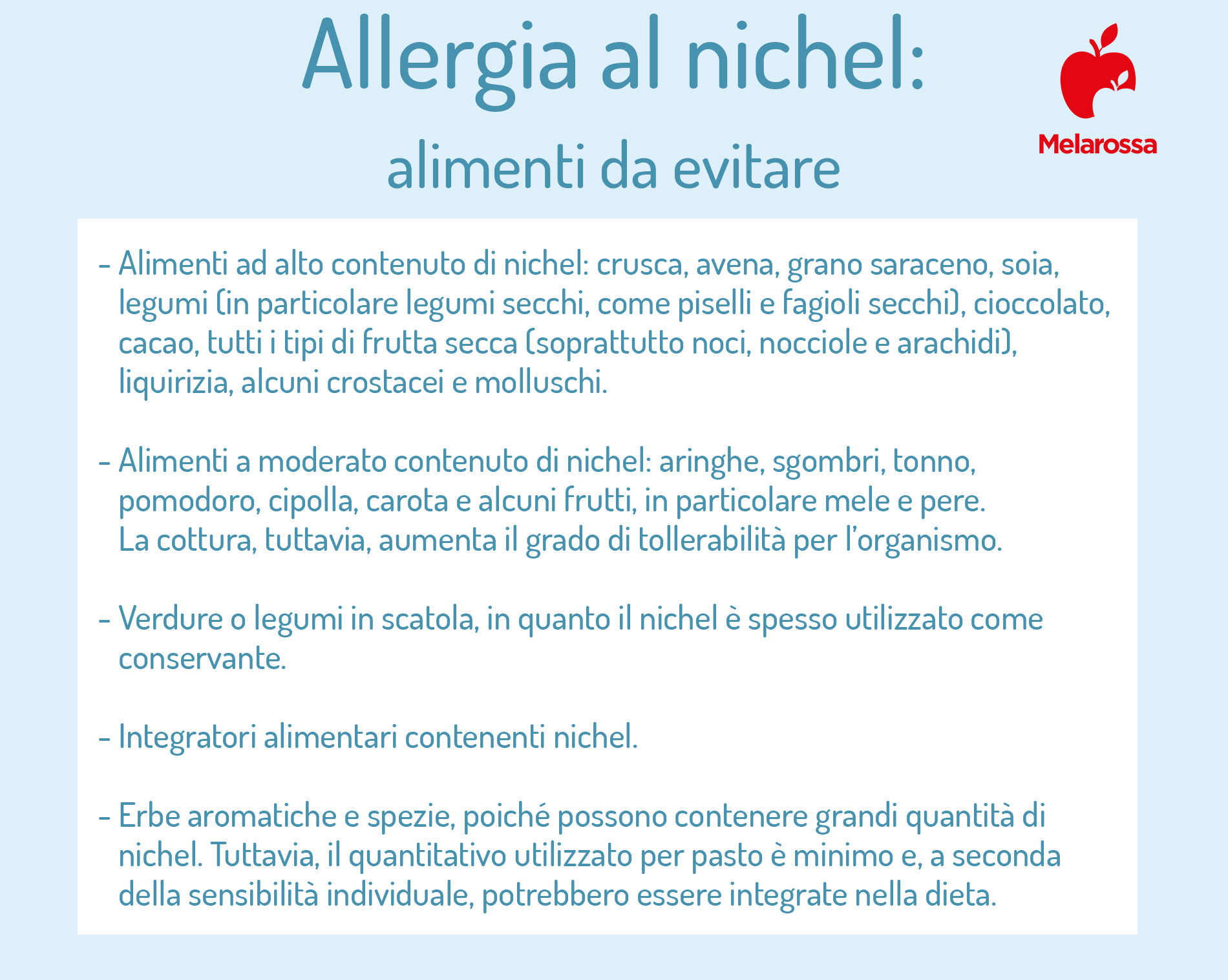 allergia al nichel e disidrosi: alimenti da evitare 