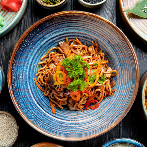 Spaghetti di soia con verdure la ricetta